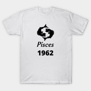 Black Zodiac Birthday Pisces 1962 T-Shirt